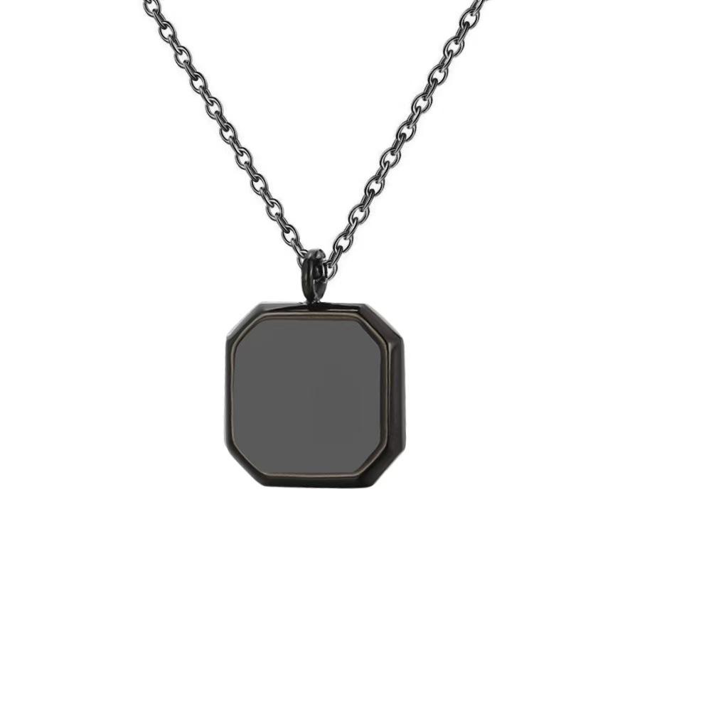 Personalized Color-Changing Stainless Steel Necklace for Men & Women - Custom Photo Christmas Souvenir
