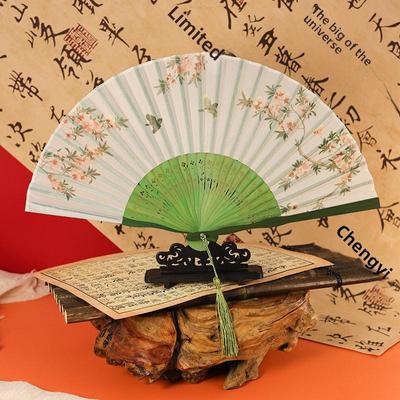 Ancient Style Hanfu Folding Fan: New Chinese Design Female Dance Fan