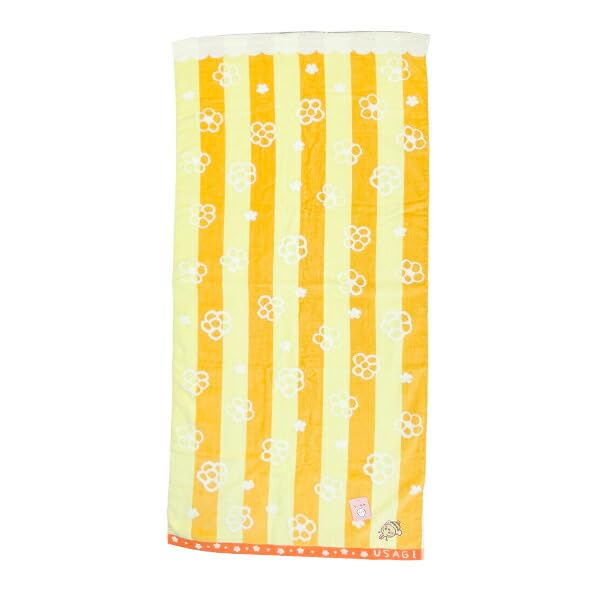 Chiikawa Bees Yellow Bath Rabbit and Flower 60 X 120 Cm Towel, Design, No-Twist Yarn, 41-1223350, Approx.