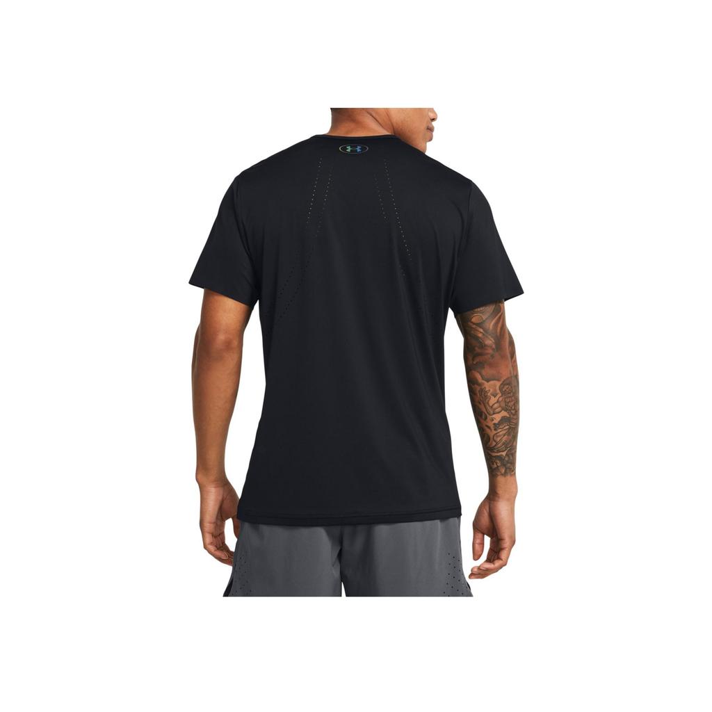 Under Armour Solid Color Casual Training Breathable Crew Neck Short Sleeve T-Shirt Men Tops Black 1383668-001
