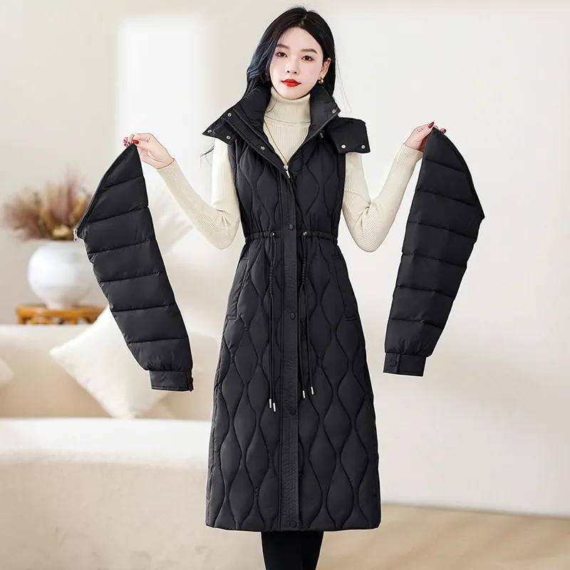 Autumn and Winter Loose Fat Mother Warm Cotton-padded Jacket Vest Down Cotton-padded Jacket Mid-length Jacket Women