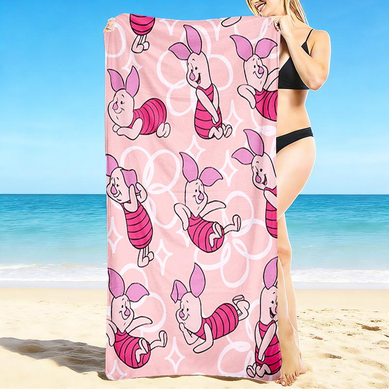1Pc Piglet Beach Towel, Quick Dry, Multi-Use for Beach Pool Gym Yoga Home Travel, Christmas, Halloween, Xmas Gift S92913