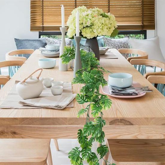 Yousheng Artificial Monstera Leaf Garland UV Resistant Faux Greenery Rattan Indoor Outdoor Home Garden Porch Patio Hanging Tropical Palm Leaves Ivy