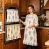 Farmhouse Stove Skirt Oven Curtain for Kitchen Decor, Cotton Blend Stove Curtain with Lace Ruffle Trim 9 Ribbon Ties