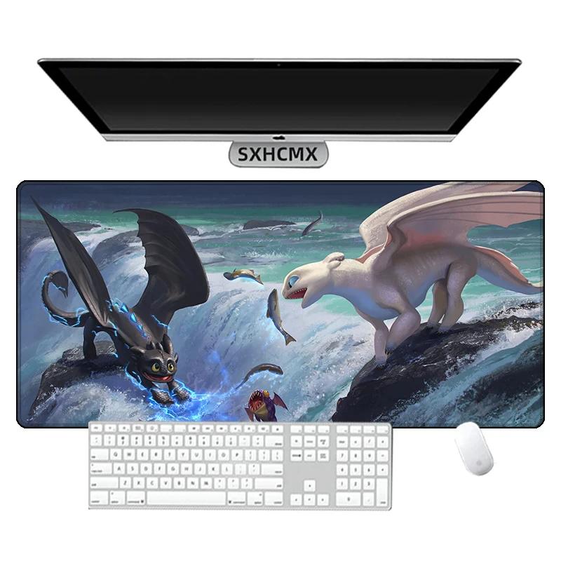 Anime Toothless Fury Dragon Mousepad HD Printing Computer Gamers Locking Edge Nonslip Mouse Pad XXL Keyboard PC Desk Pad