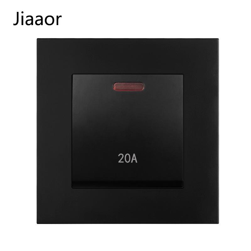 16A Black European Double Gang German-Style Switch & USB/Type-C Socket for Concealed Installation