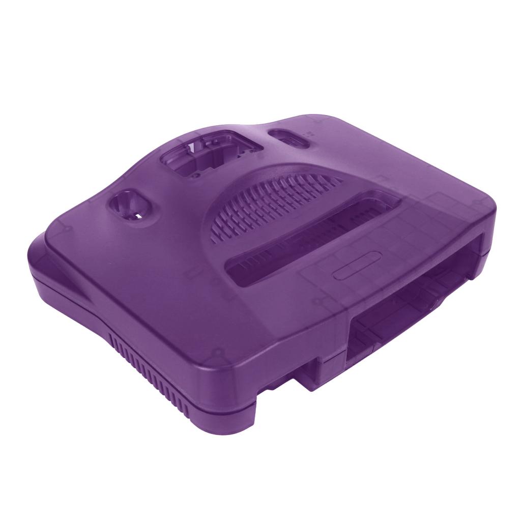 Game Console Replacement Case Retro ABS Sturdy Professional Replacement Shell for N64 Transparent Purple