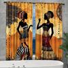 2PCS tribal beauty printed curtains, pole bag design, privacy protection, suitable for decorating various scenes