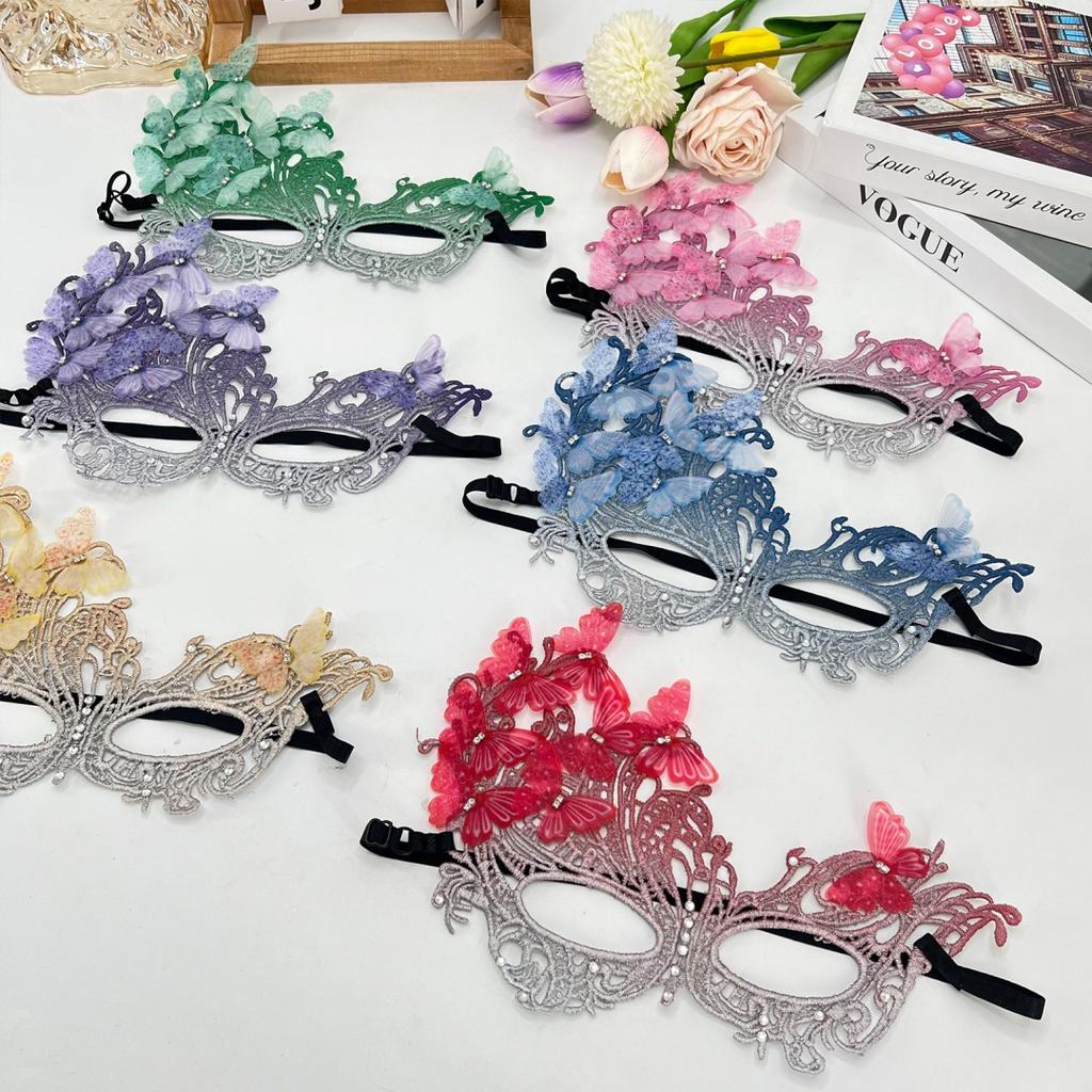 Gradient Butterfly Masquerade Mask 2026 Sexy Lace Half Face Rhinestone Cosplay Mask For Performance Party Prom Wedding Decors