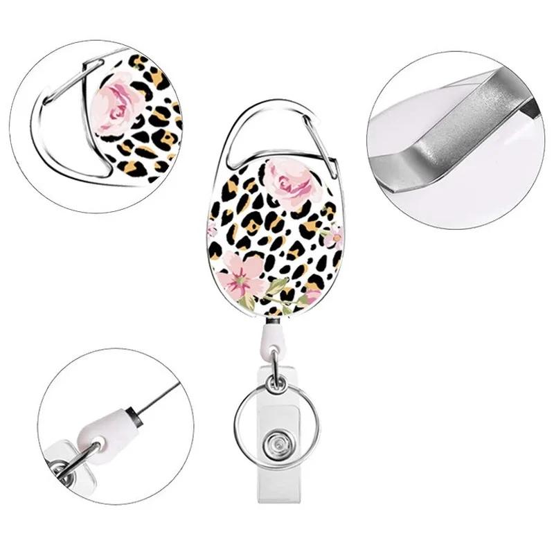 Belt Rope Office Lanyard Clip Keychain Name Tag Holder Keyring Id Card Key Ring Cord Reel Retract Pull Key Chain Badge