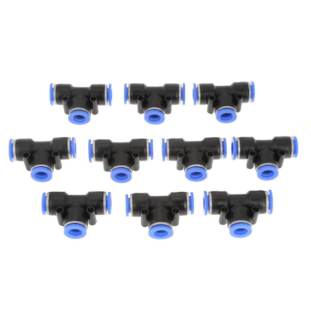 10 pcs 10mm 3 8 T Type Pneumatic Connector Air Line Quick Fittings Tube Joint