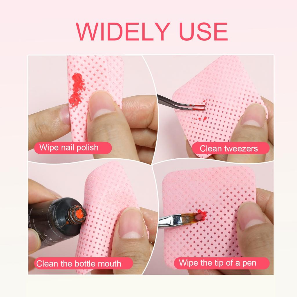 1080 PCS Lint Free Nail Cotton Pads For Nail Polish Removal Nail Wipes Magic Cleaning Sheets Box Refill For Salon And Home Use