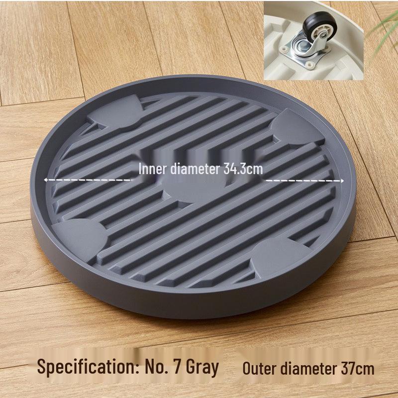 Round Movable Flower Pot Tray with Hidden Wheels and Breathable Bottom for Silent Plant Care