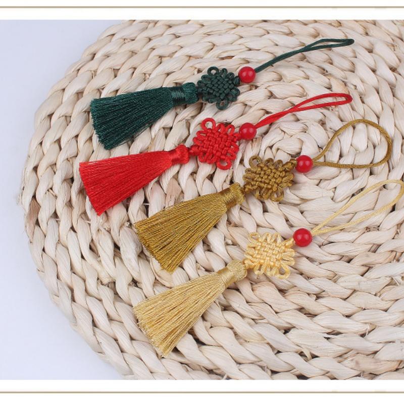 New5/10Pcs 5cm Small Chinese Knot Silk Tassel Pendant Sewing Curtain Charms Tassels DIY Crafts Gift Jewelry Making Decor Tassel
