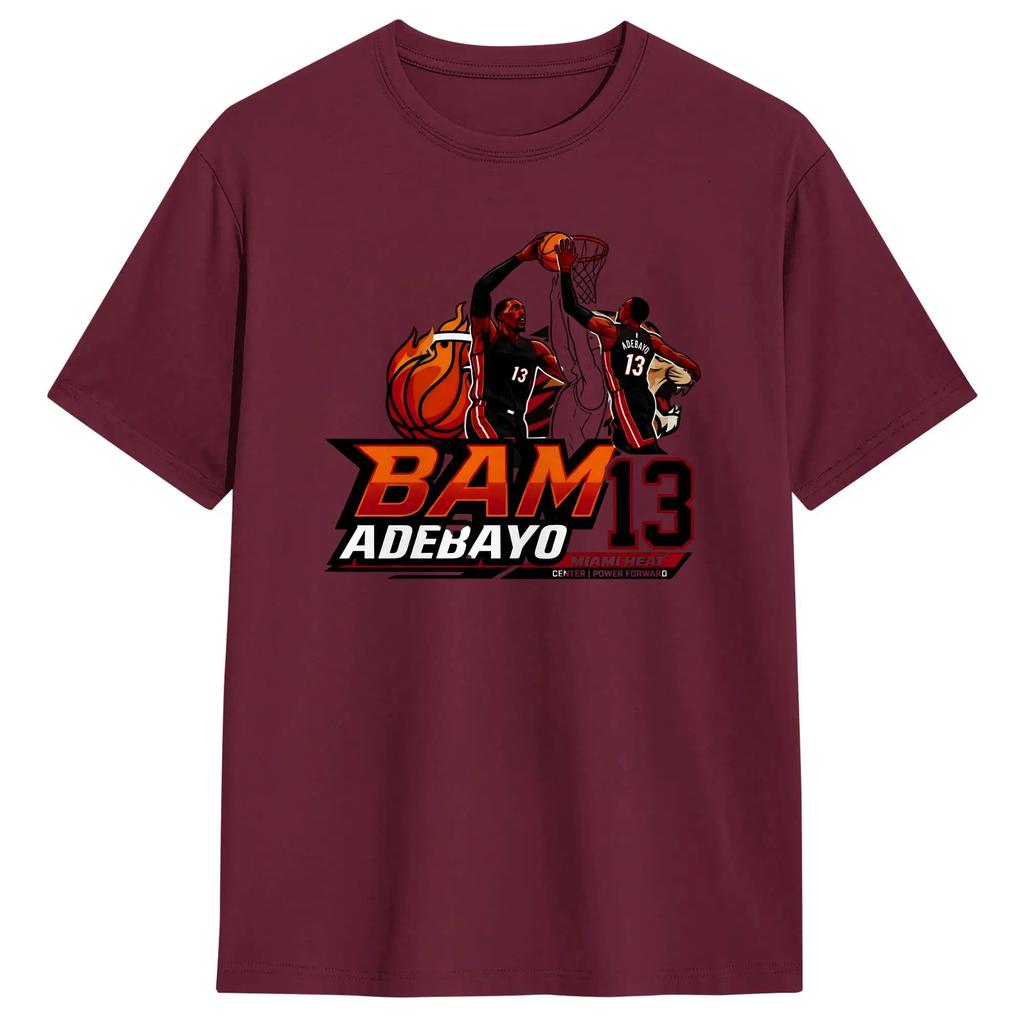 Bam Adebayo 13 Poster Tshirts Unisex Funny 100 Cotton Tee Shirt Crew Neck Short Sleeve T Shirt Classic Tops