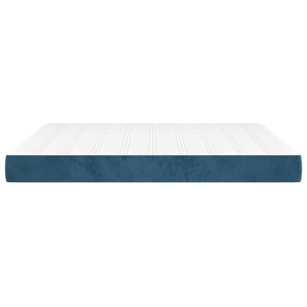 Pocket Spring Mattress Medium Firm Dark Blue 160 x 210 x 20 cm Velvet
