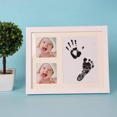 Baby Hand & Footprint Ink Photo Frame Set – Newborn Clay Gift