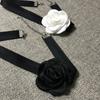 Soft Sext Choker Tie Cravat Flower Choker Women Black Cloth-Flower Collar Choker Necklace for Girls Accessories for Teen