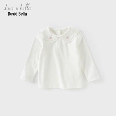 David & Bella Girls' Lapel Long Sleeve T-Shirt