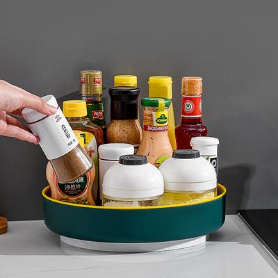 360° Rotating Spice Rack Organizer Seasoning Holder Kitchen Storage Tray Lazy Susans Home Supplies for Bathroom, Cabinets