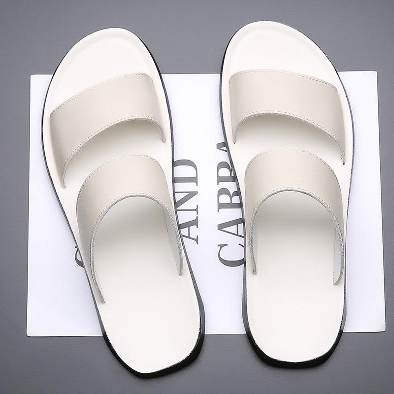2025 Summer New Men's Cool Slippers Fashion Leather Casual Slipper Outdoor Non Slip Flat Beach Sandals for Men Designer Slippers