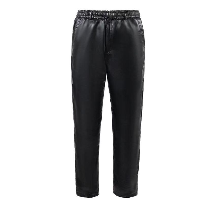 Men's PU Leather Pants - Oil & Waterproof, Loose Fit, Plus Size, Ideal for Work, Driving, Delivery, and Riding during Autumn/Winter.