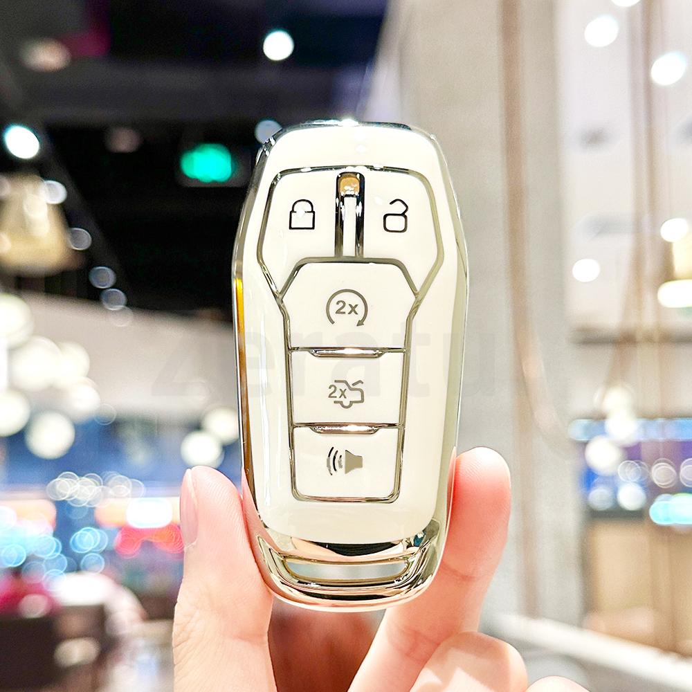 Fashion Tpu Auto Keychain Protection Car Key Case Cover Accessories For Ford Mustang Fusion Explorer Ka Focus S-Max Fiesta