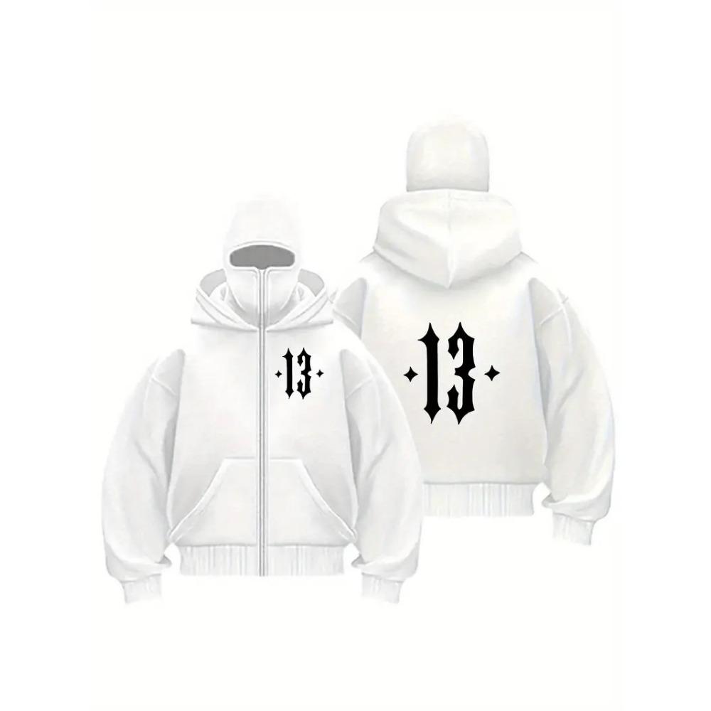 Men's Y2K Trendy Brand Velvet Double Hat Unique Design Hooded Sweatshirt Autumn and Winter New Loose High-end Sweatshirt