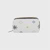 Fair Isle Ivory Embroidered Rectangular Cosmetic Pouch [6511.E951]