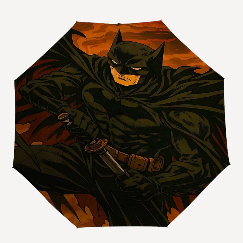 1pc Batman, Samurai Automatic Folding Umbrella - Compact 8-Rib Design, Durable Plastic & Iron1259L