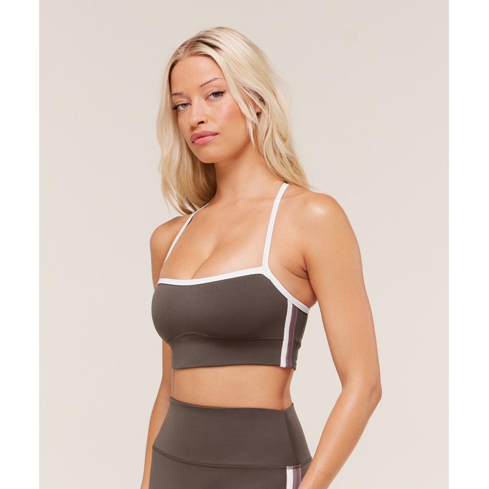 Gymshark Piping Sport-BH Walnussbraun Kastanienrosa Weichweiß B4c6h Nc87