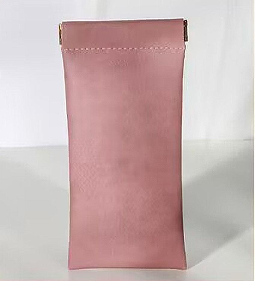 

Eyeglasses & Sunglasses Pouch — Unisex Leather Storage Case With Spring-, Self-Closing Opening One Size