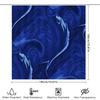 Modern Blue Marble Shower Curtain Bathroom Decor Waterproof Fabric Dark Navy Color Swirl Print For Bathtub Area