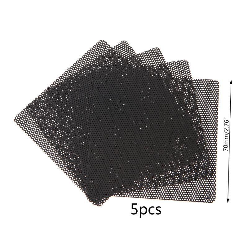 5PCS PVC Fan Dust Filter PC Dustproof Case Cuttable Computer Mesh Cover 40mm 50mm 60mm 70mm 80mm 90mm 120mm 140mm Mesh Black