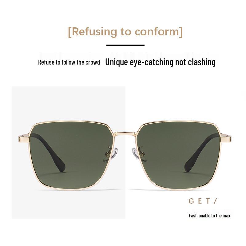 Trendy Women's Polarized Sunglasses 8711: High-End Metal Frame, UV Protection, Perfect for Driving and Style