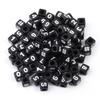 100 Stück 7mm Quadratische Acryl Buchstabenperlen Gemischtes Alphabet Lose Abstandshalterperlen Für Schmuckherstellung DIY Armbänder Halsketten Zubehör
