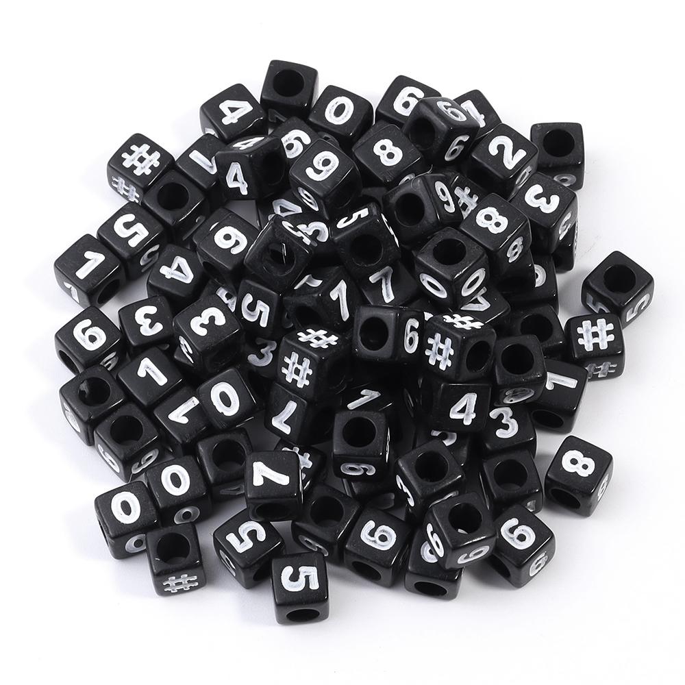 100 Stück 7mm Quadratische Acryl Buchstabenperlen Gemischtes Alphabet Lose Abstandshalterperlen Für Schmuckherstellung DIY Armbänder Halsketten Zubehör
