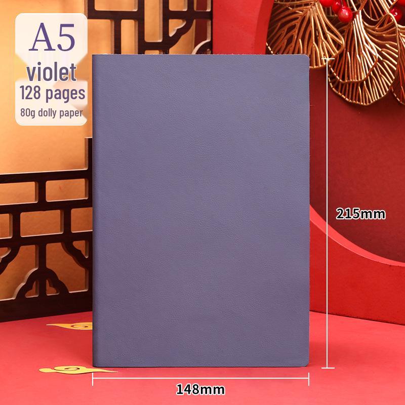 2025 A5 Business Diary: Customizable Soft Leather Office Notebook with National Trend Design and Logo Printing Options.