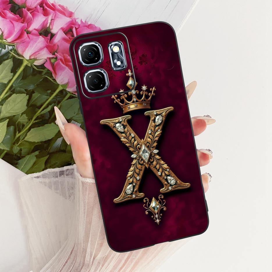 

For Infinix Hot 50i 4G Case X6531 Stylish Crown Letters Cover Soft TPU Phone Case For Infinix Smart 9 Smart9 Hot50i Fundas Coque Infinix Smart 9