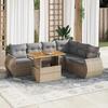 VidaXL Garden Lounge Set with Cushions 7 Pcs Beige Braided Resin 3327272