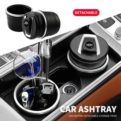 Portavasos Portátil para Cenicero de Coche de Plástico Ignífugo con LED para Cenicero de Cigarrillos para Mini Cooper F54 F55 F56 R56 R60 SONE Coupe