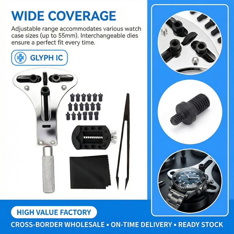 Three-Jaw Watch Case Opener for Repair and Battery Replacement