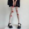 Women's Fishnet Stockings with Bowtie Girls Fish Net Tights with Designs High Waist Pantyhose Thigh High Stockings