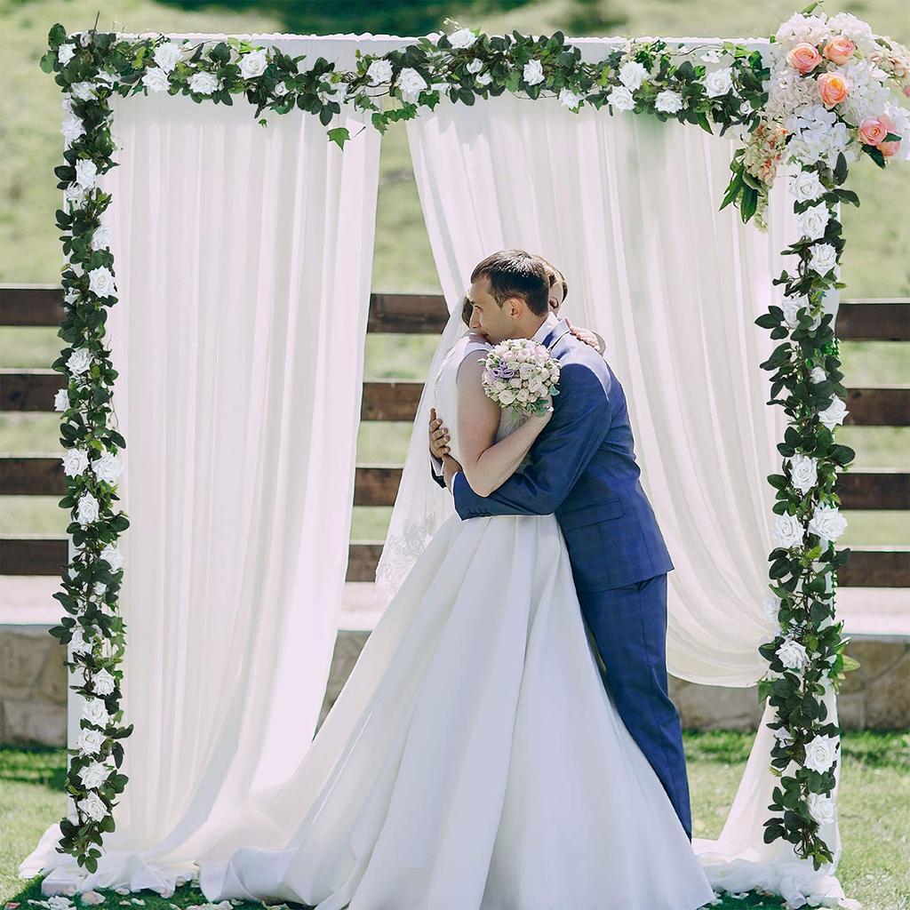 2.2m Flower Garland Artificial Flower String With Leaves Silk Sakura Cherry Ivy Vine Blossom For Wedding Home Garden Arch Decor