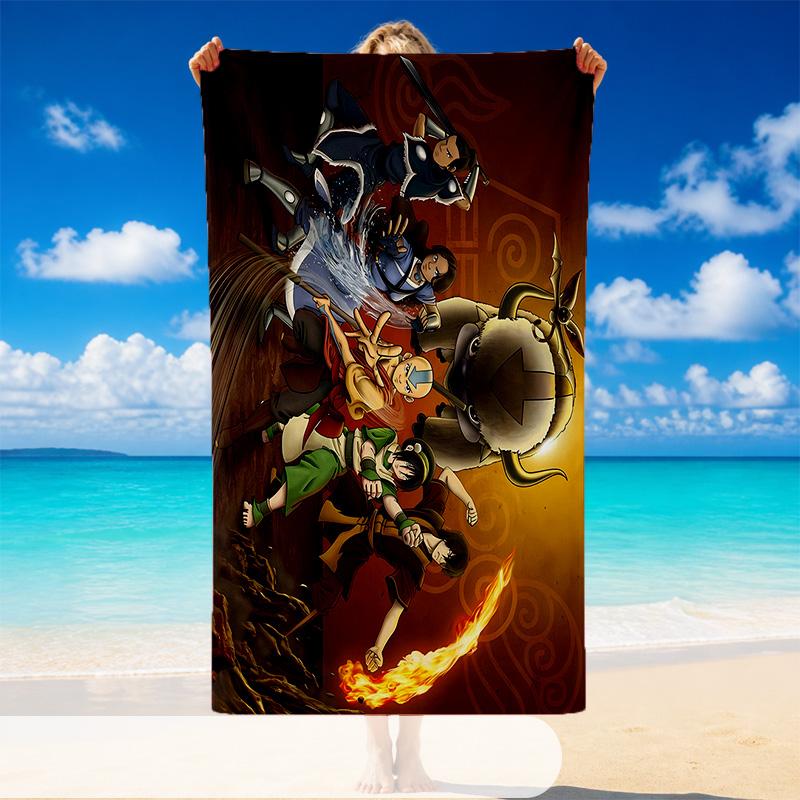 Quick Dry Beach Towel Avatar Pattern, Lightweight Absorbent Towel for Pool Beach Vacation Use