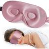 100% 22 Momme Mulberry Silk Sleep Mask - 3D Contoured Eye Mask for Men & Women, Soft Breathable Sleeping Mask with Adjustable S