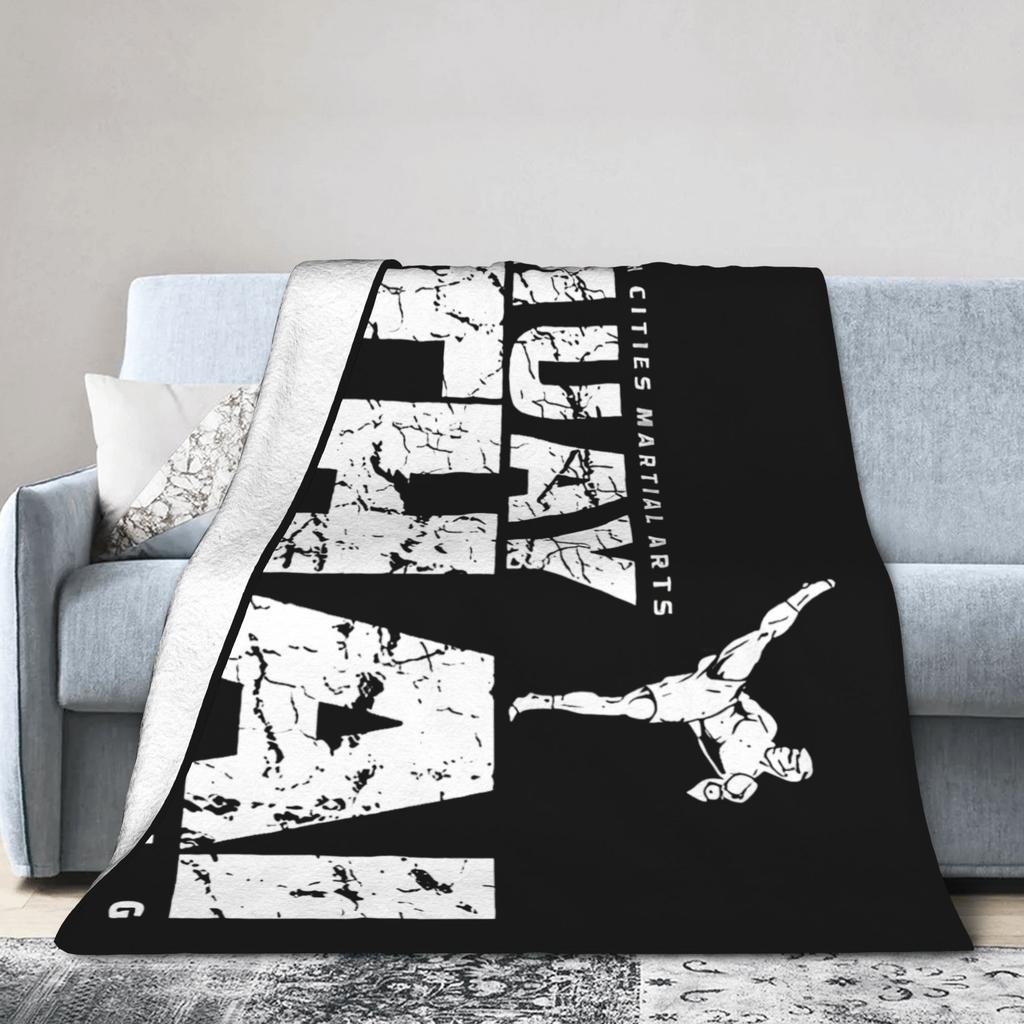 Muay Thai Brazilian Jiu-jitsu Flannel Throw Blanket Boxing Wrestling Bedding Knitted Blanket Travel Super Soft Portable Quilt