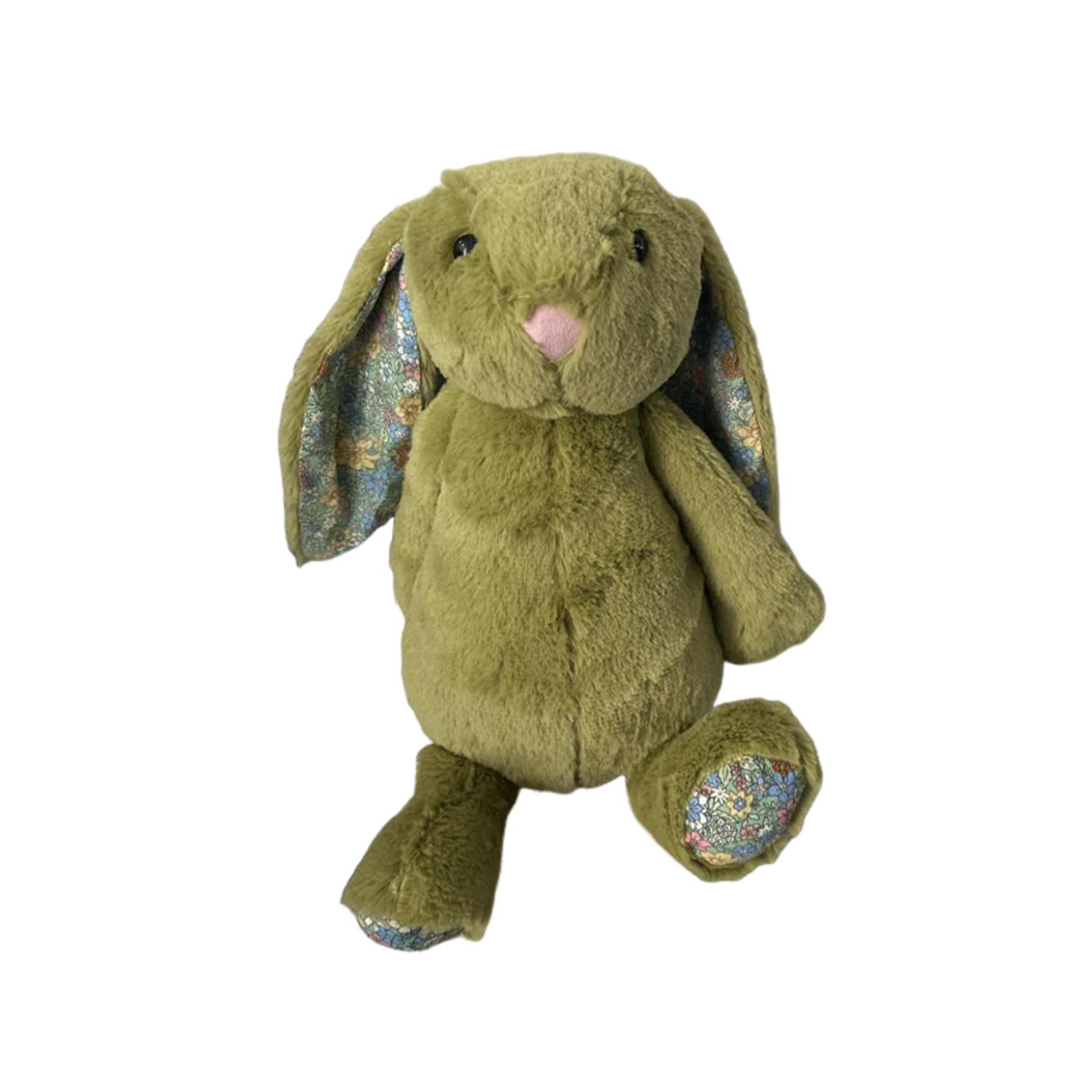 

Plush Bunny Stuffed Animal Soft Cartoon Rabbit Toy Home Decoration Kids Gift with Dustproof Bag and Safety Tags Included One Size зелёный
