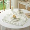 Retro Soft Ruffle Placemats Round Square Cloth Napkins French Cotton Western Food Mats Table Decor