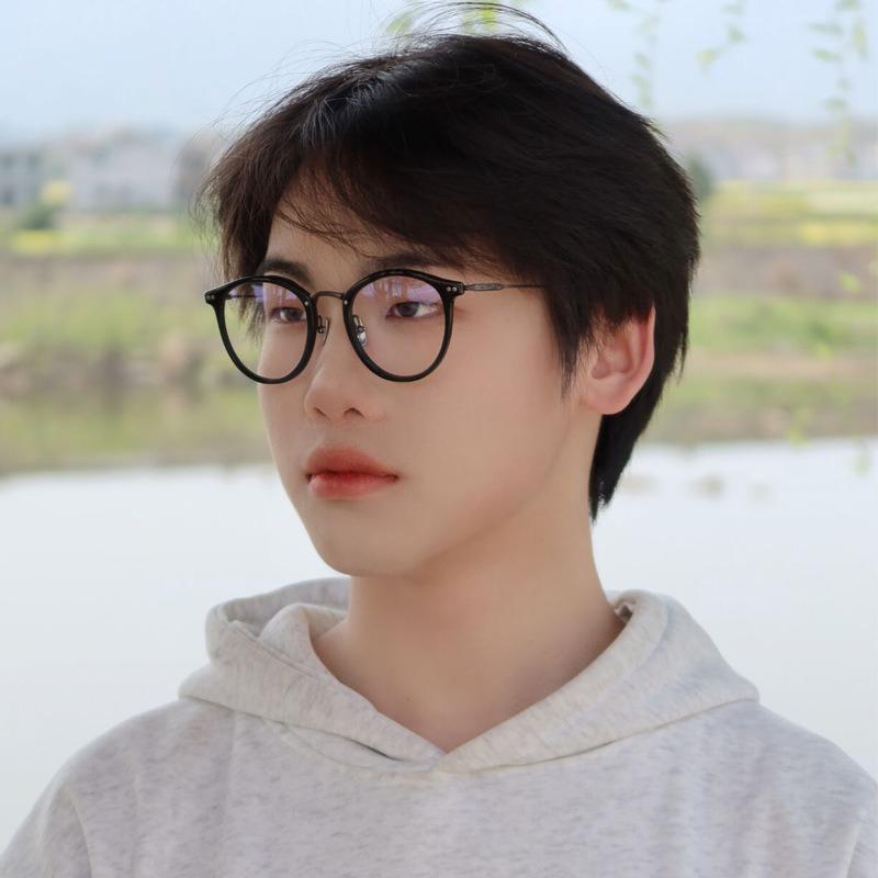 Unisex Korean Style Round Pure Titanium Myopia Glasses Frame – Transparent Optical Frame